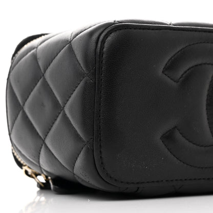Chanel Lambskin Quilted Small Pearl Crush Vanity Case With Chain Black 9 of 11