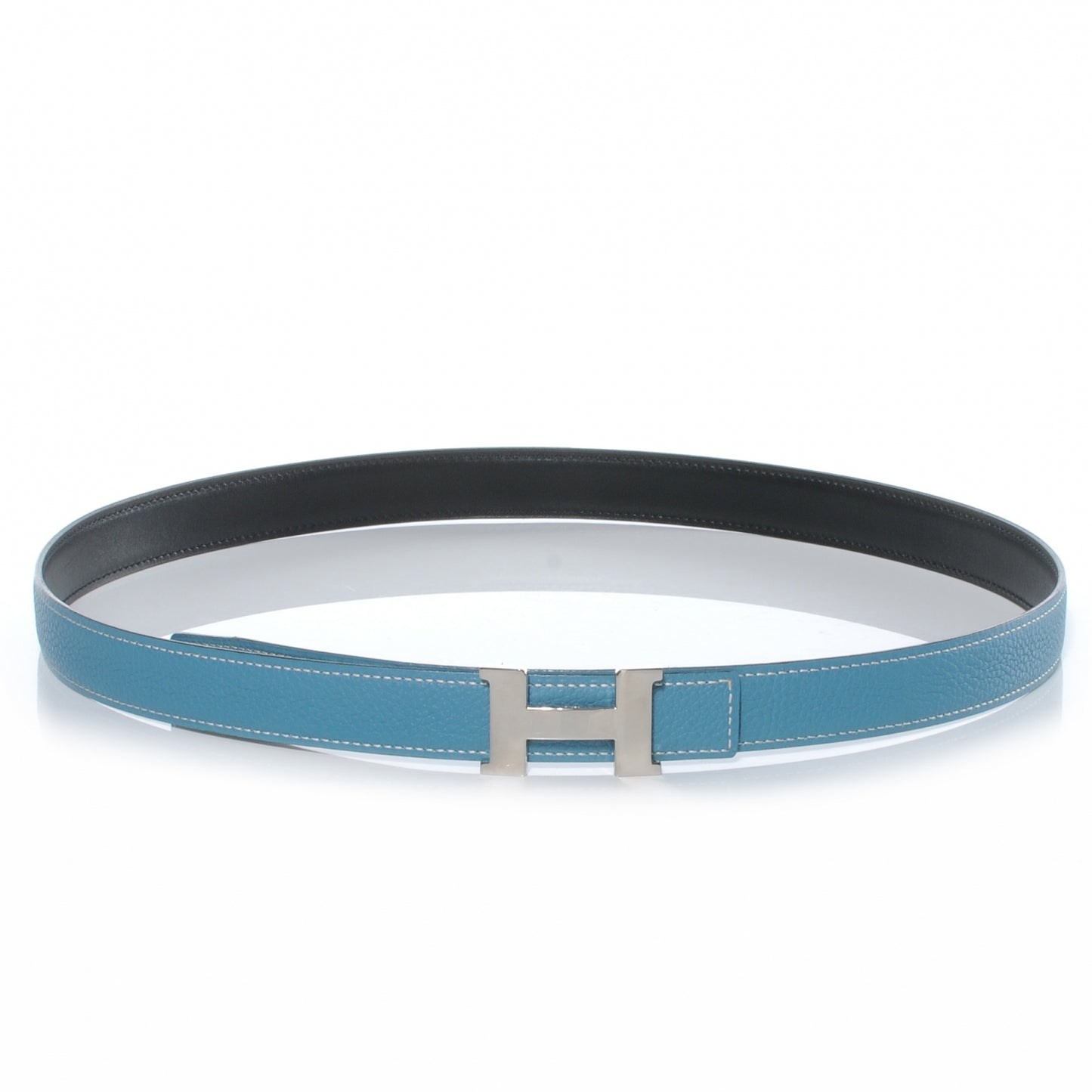 Box Togo Reversible Constance 24mm H Belt Blue Jean and Chocolate 90