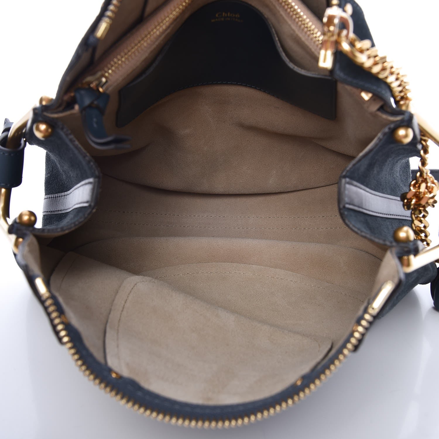 Chloe Calfskin Suede Small Hayley Hobo Silver Blue 7 of 9