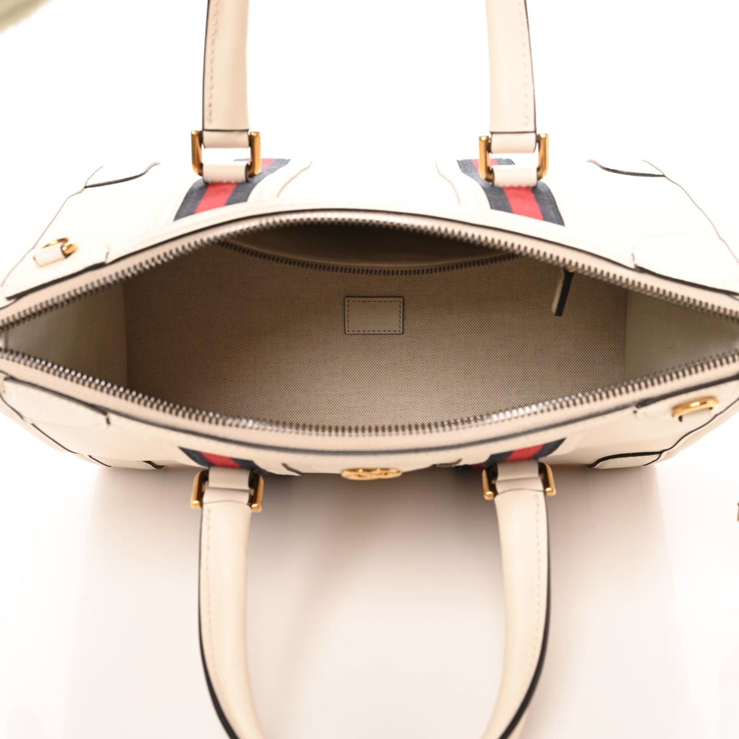 Koi Calfskin Medium Bauletto Duffle Top Handle Bag White