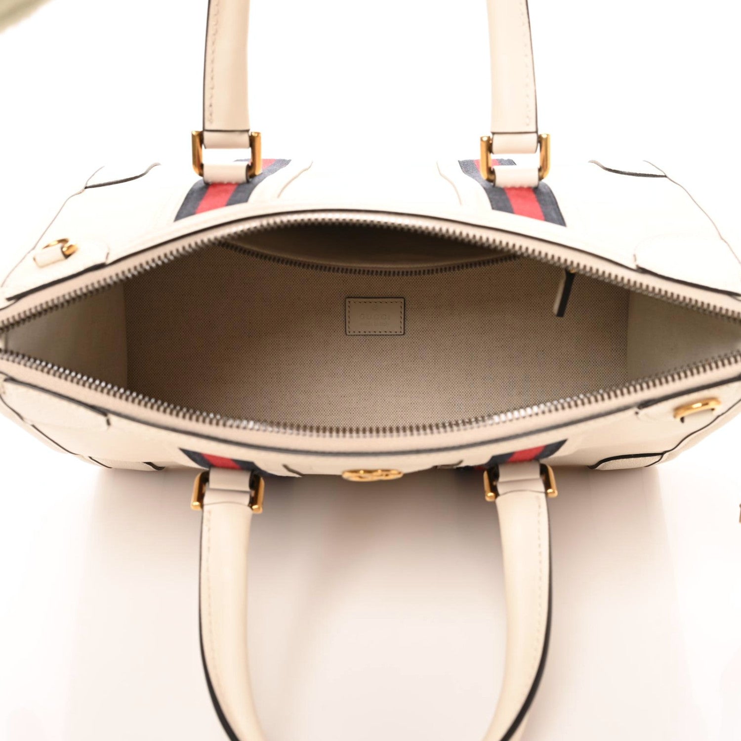 Gucci Koi Calfskin Medium Bauletto Duffle Top Handle Bag White 7 of 10