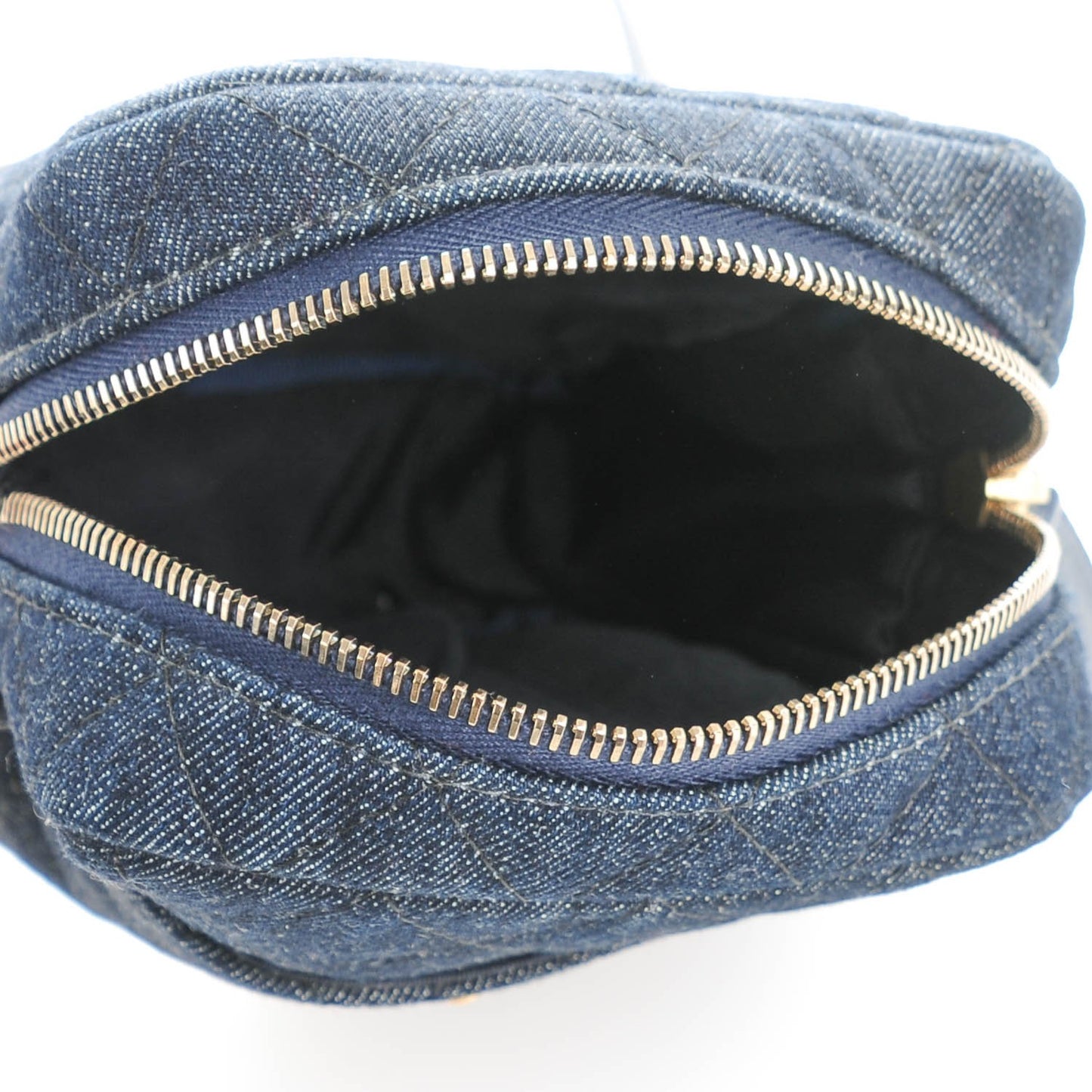 Washed Denim Quilted Reissue Camera Case Dark Blue