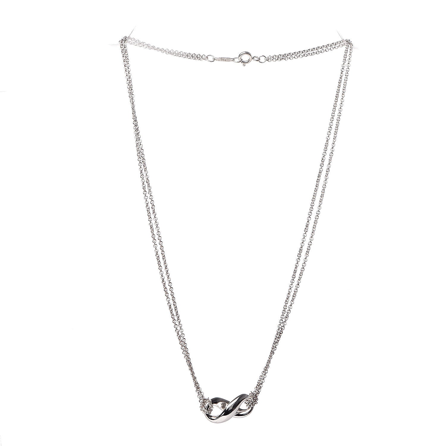 Tiffany Sterling Silver Figure 8 Pendant Necklace 3 of 5