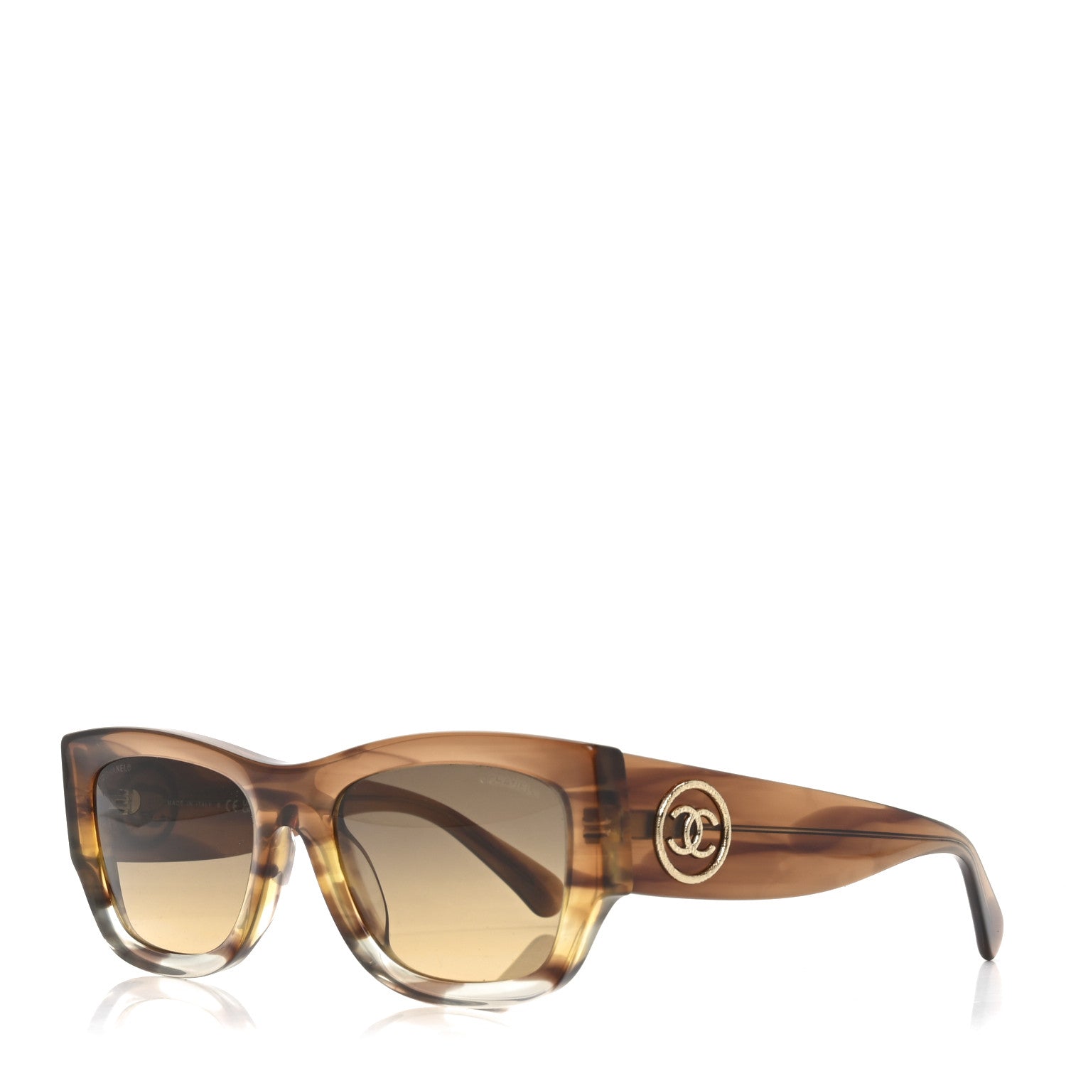 Chanel Acetate Rectangle Sunglasses 5507 Brown Orange 1 of 7