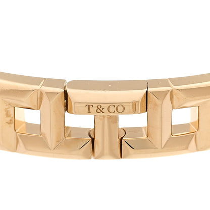 Tiffany 18K Yellow Gold Narrow T True Hinged Bangle Bracelet 3 of 4