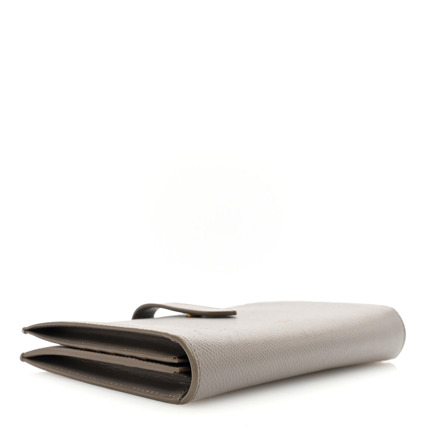 Grained Calfskin Large Multifunction Strap Wallet Pebble