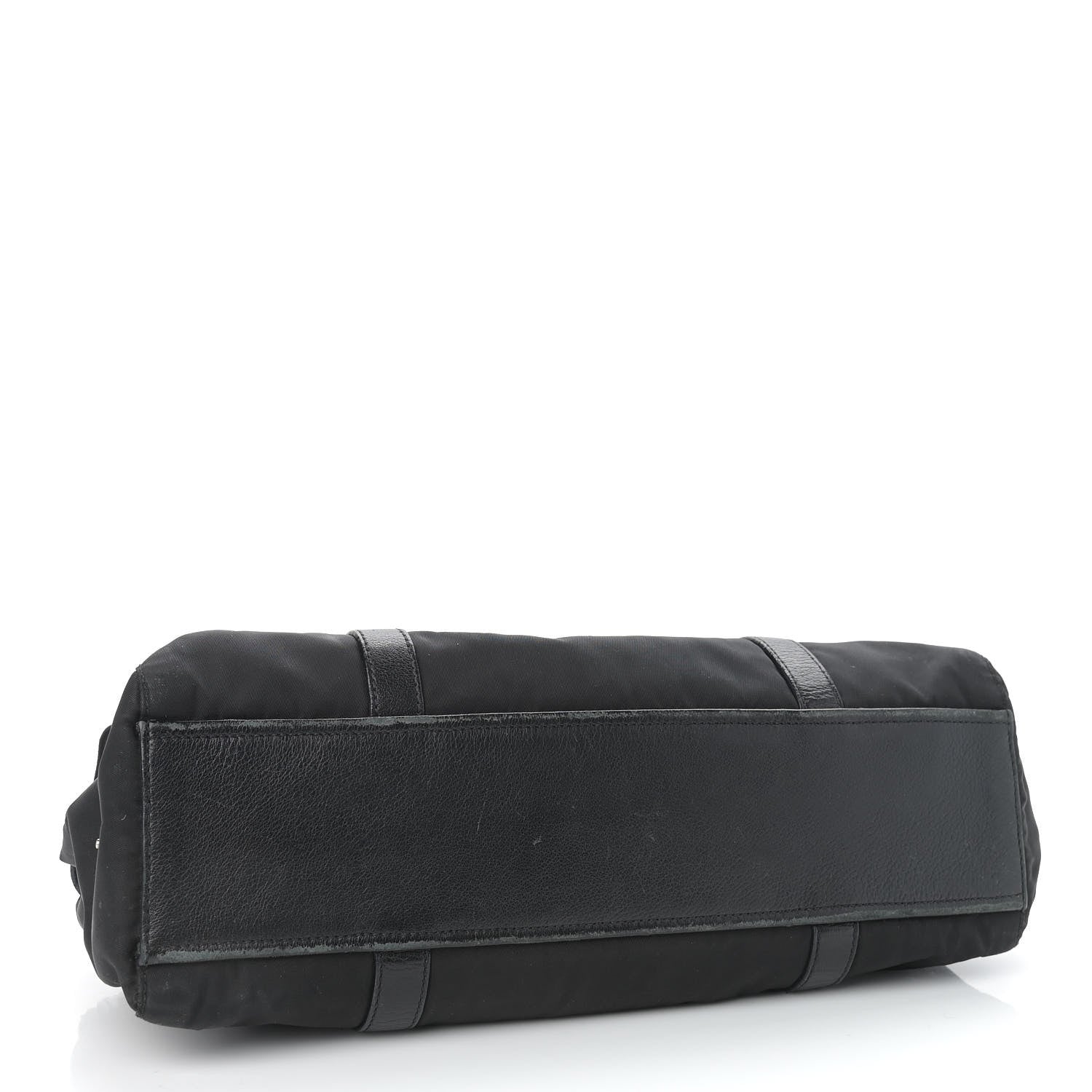 Prada Tessuto Nylon Calfskin Shoulder Bag Black 4 of 9