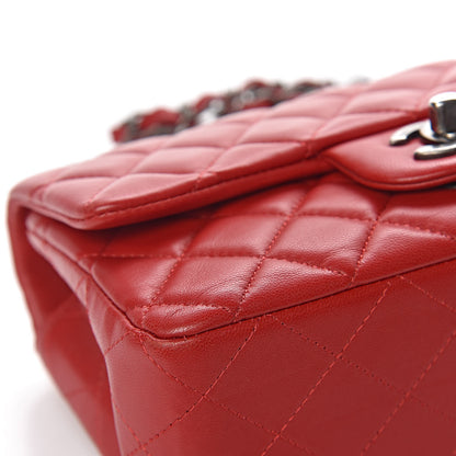 Chanel Lambskin Quilted Mini Rectangular Flap Red 11 of 14