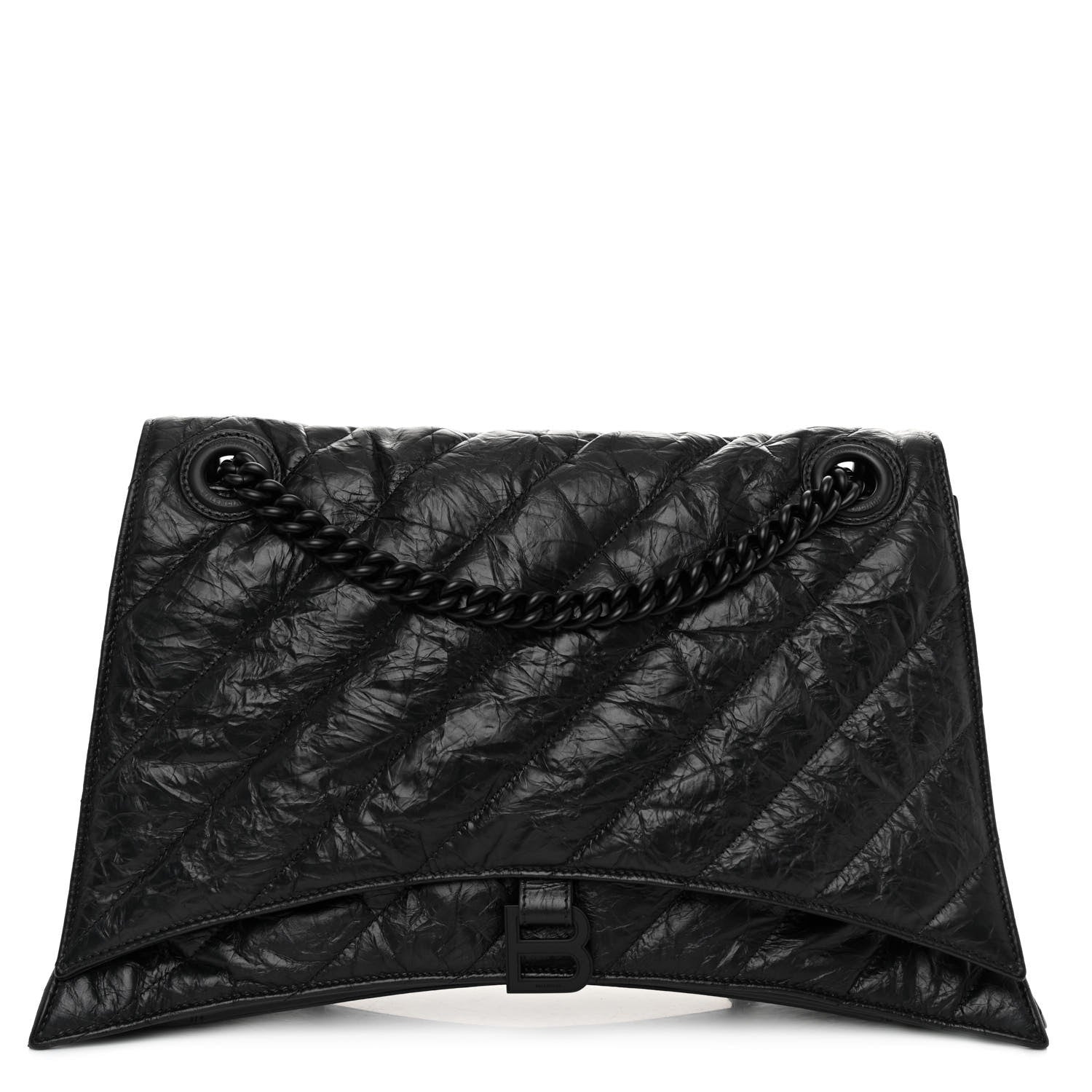 Balenciaga Crushed Calfskin Quilted Matte Black Hardware Large Crush Chain Bag Black 1 of 9