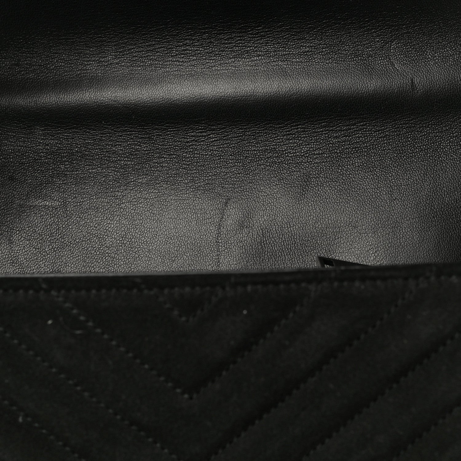 Saint Laurent Suede Matelasse Chevron Fringe Monogram Medium College Bag Black 12 of 15
