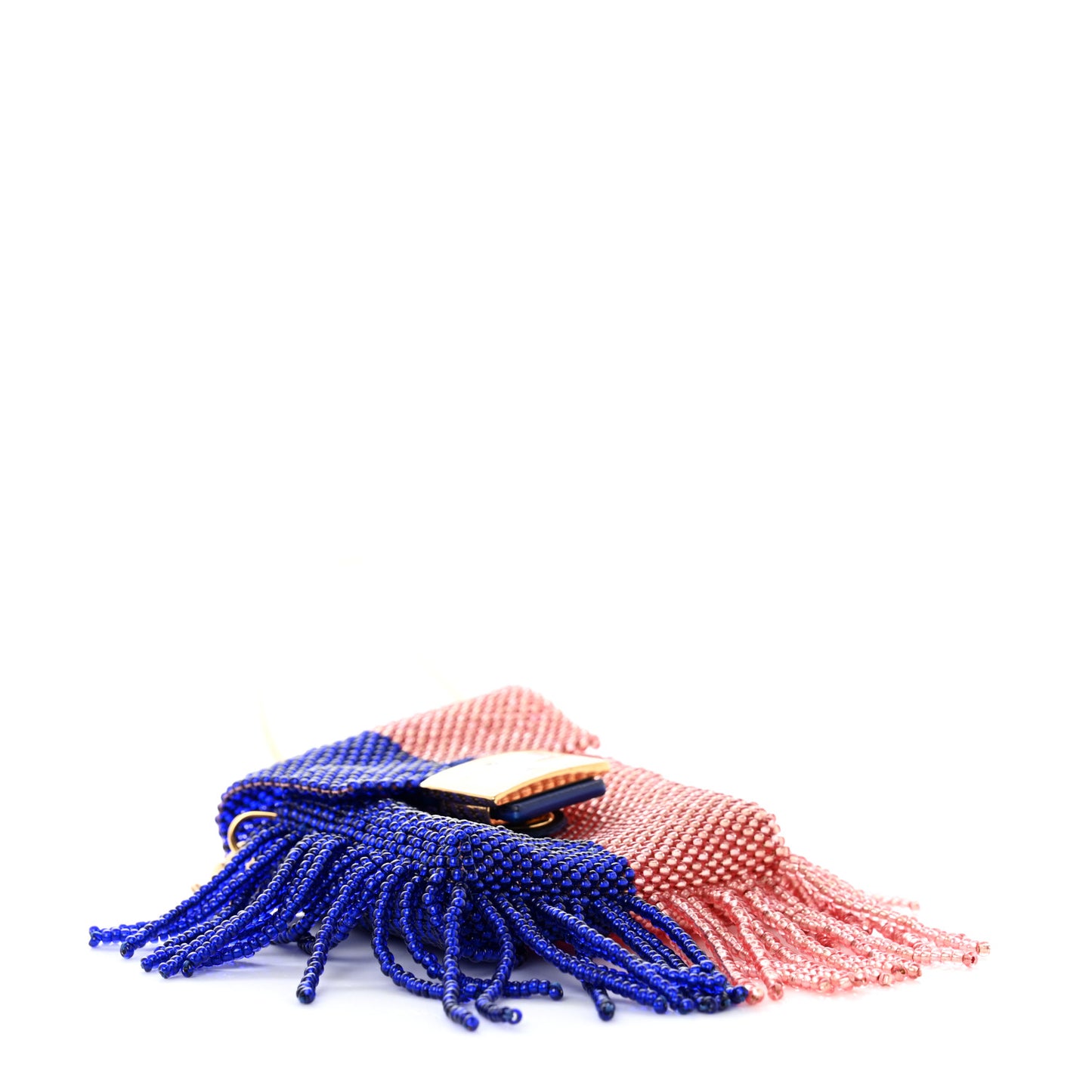 Glass Beaded Mini Pico Baguette Charm Blue Salmone