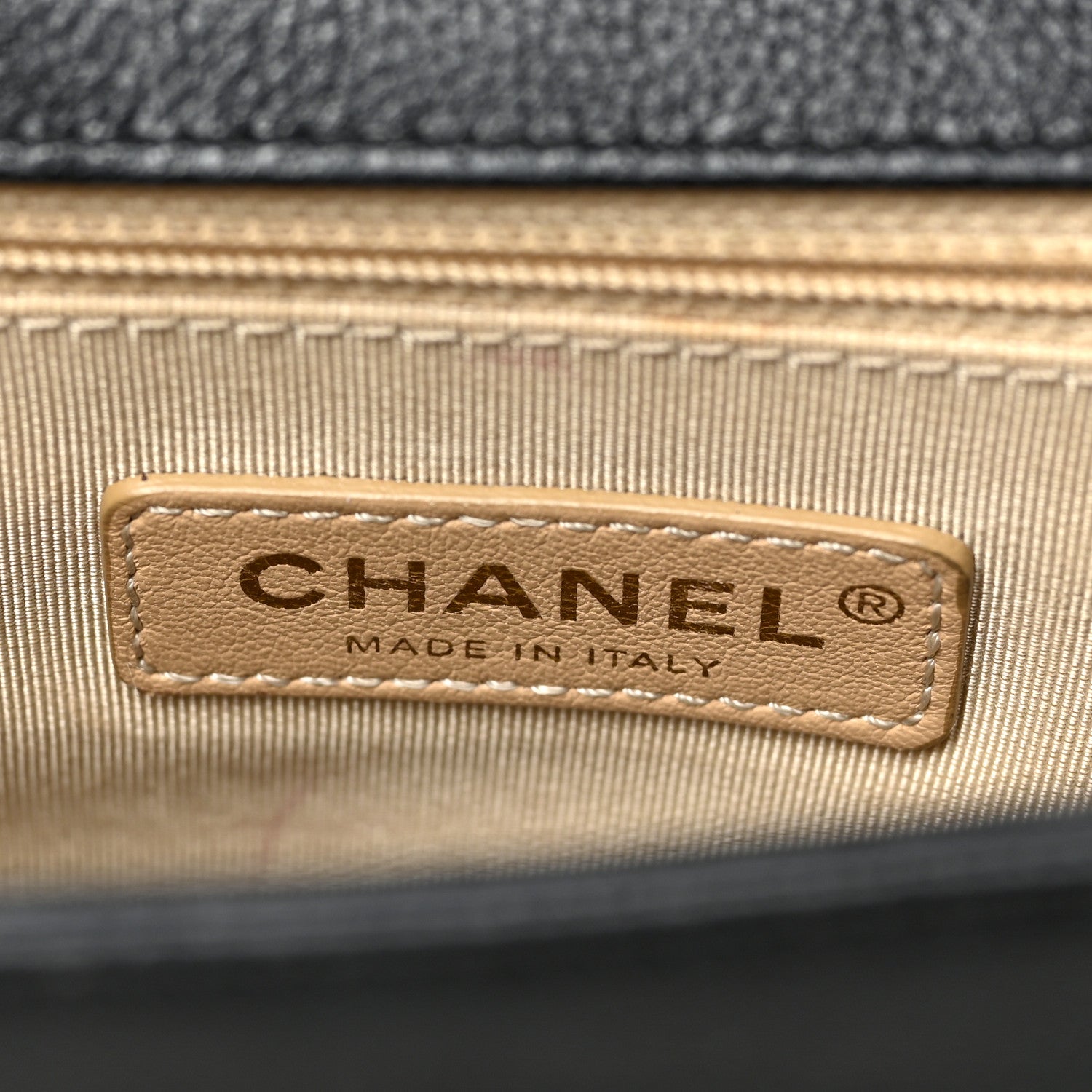 Chanel Grained Calfskin Quilted Medium Label Click Flap Bag Black 5 of 8