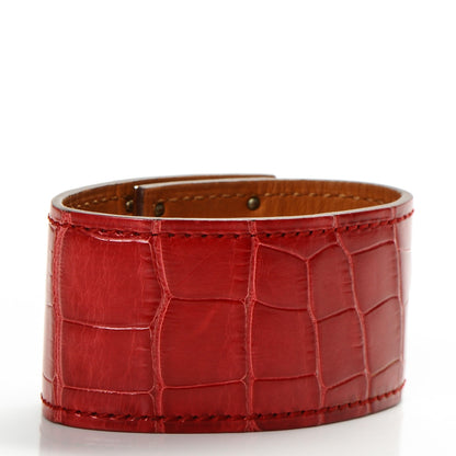 Hermes Shiny Alligator Kelly Dog Cuff Braise 3 of 5