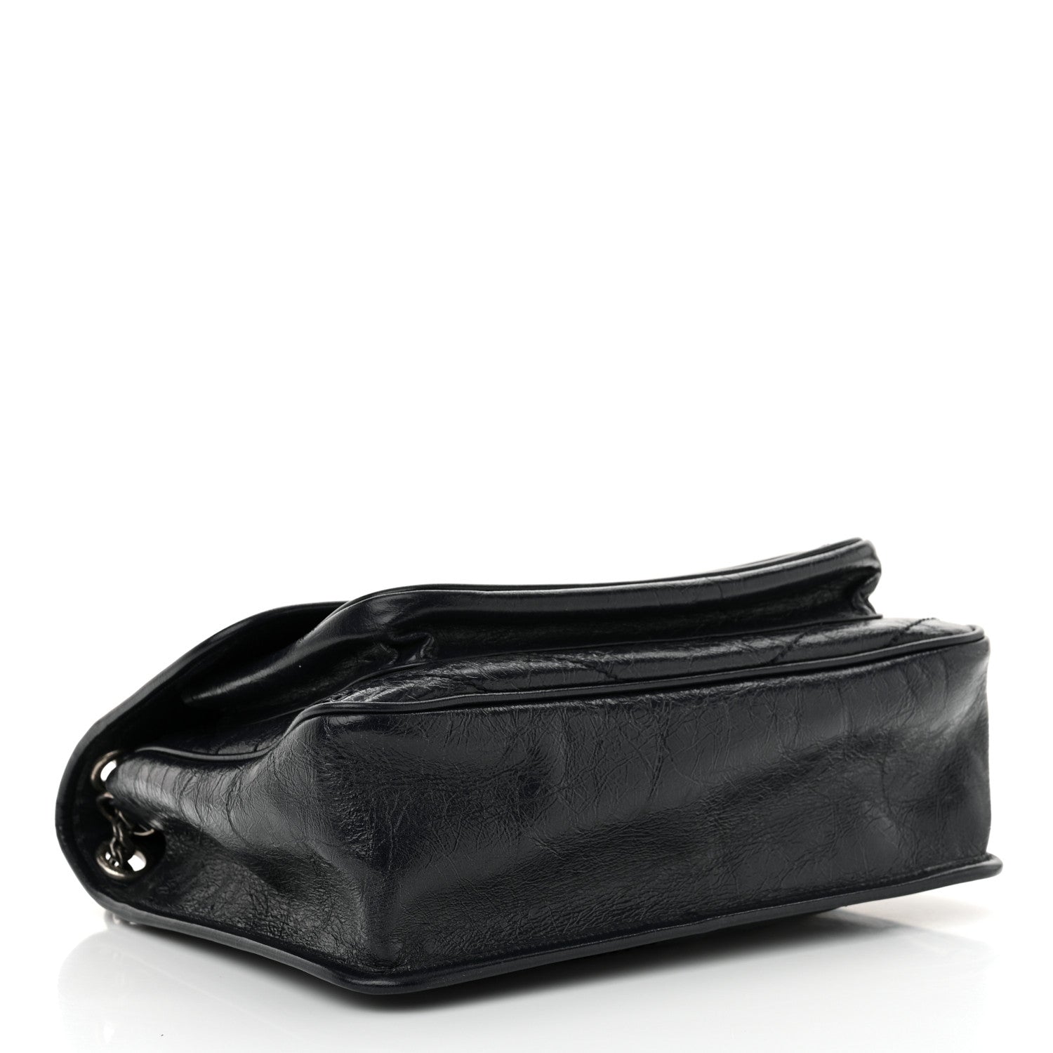 Saint Laurent Crinkled Calfskin Matelasse Monogram Medium Niki Chain Satchel Deep Marine 4 of 10