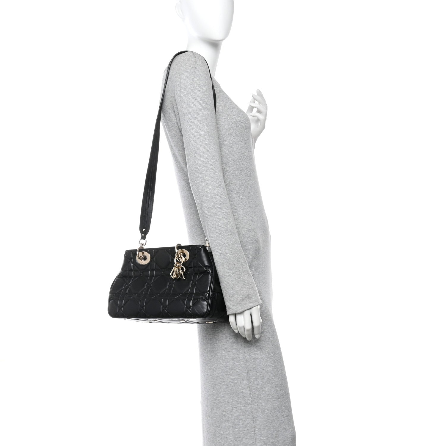 Christian Dior Lambskin Cannage The Lady 95.22 Black 2 of 10