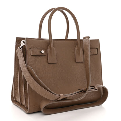 Saint Laurent Grained Calfskin Baby Sac De Jour Souple Taupe 3 of 15