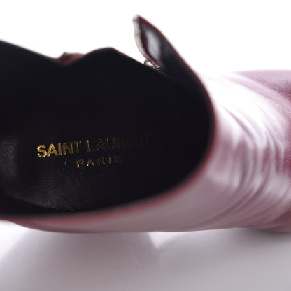 Saint Laurent Calfskin Niki Zip Boots 36 French Burgundy 8 of 9