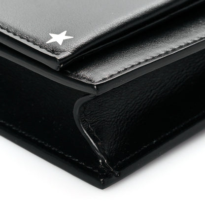 Saint Laurent Calfskin Star Print Monogram Kate Tassel Chain Wallet Black Silver 9 of 11