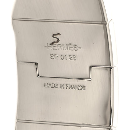 Hermes Enamel Charniere Uni Wide Hinged Bracelet L Pannacotta 5 of 5