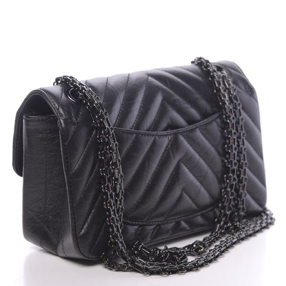 Chanel Aged Calfskin Chevron Quilted 2.55 Reissue Mini Flap So Black 3 of 10