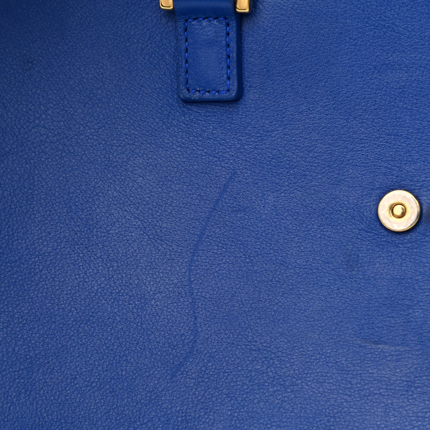Saint Laurent Calfskin Monogram Baby Cabas Blue 12 of 13