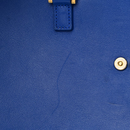 Saint Laurent Calfskin Monogram Baby Cabas Blue 12 of 13