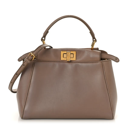 Fendi Nappa Mini Peekaboo Iconic Satchel Tortora 1 of 10