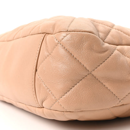 Chanel Lambskin Quilted Large CC Funky Town Hobo Beige 10 of 10