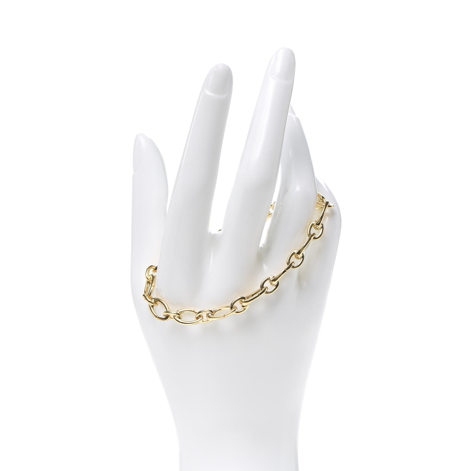 Tiffany 18K Yellow Gold Clasping Oval Link Bracelet 2 of 5