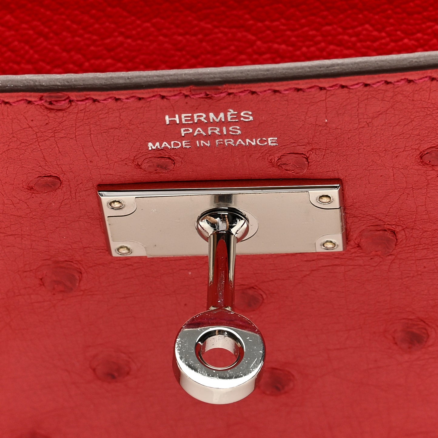 Ostrich Kelly Longue Wallet Rouge Vif