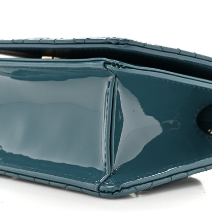 Christian Dior Patent Cannage Nano Lady Dior Pouch Turquoise 9 of 10