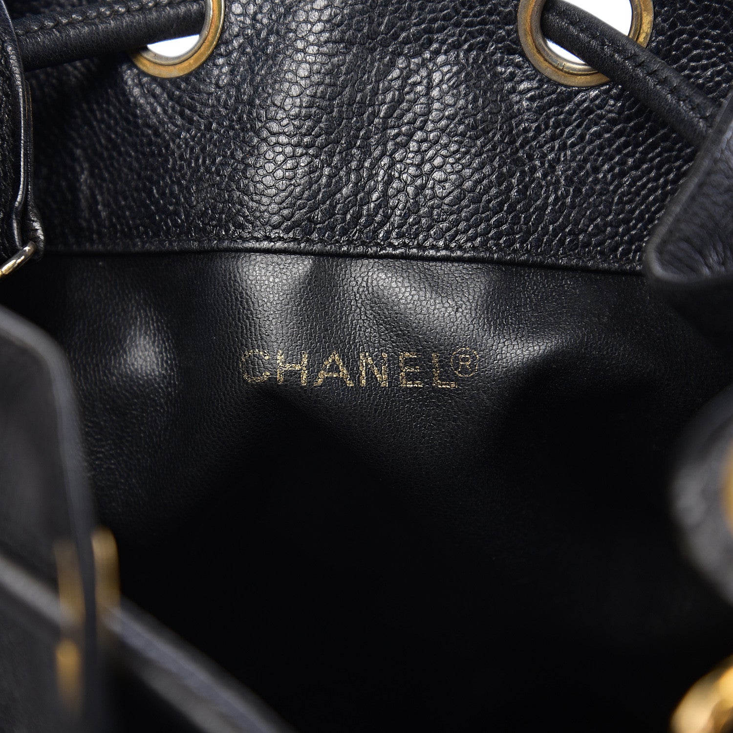 Chanel Caviar CC Drawstring Shoulder Bag Black 5 of 9