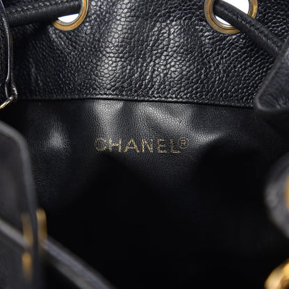 Chanel Caviar CC Drawstring Shoulder Bag Black 5 of 9