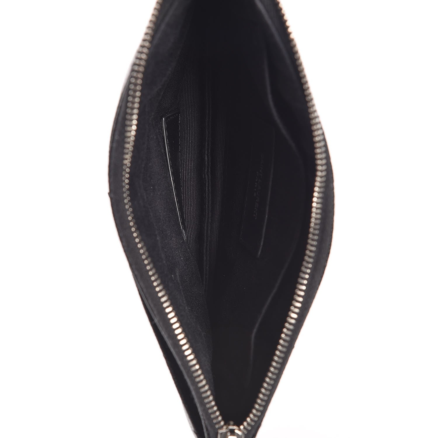 Saint Laurent Grain De Poudre Chevron Monogram Bill Pouch Black 5 of 8