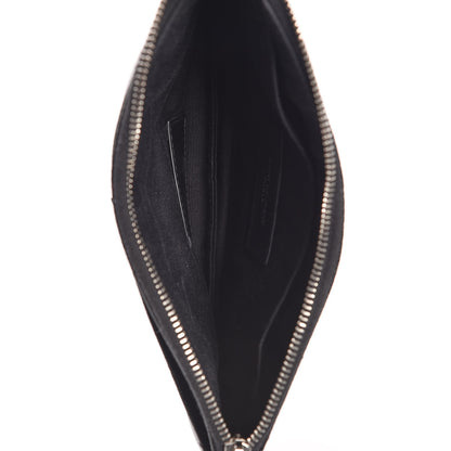 Saint Laurent Grain De Poudre Chevron Monogram Bill Pouch Black 5 of 8