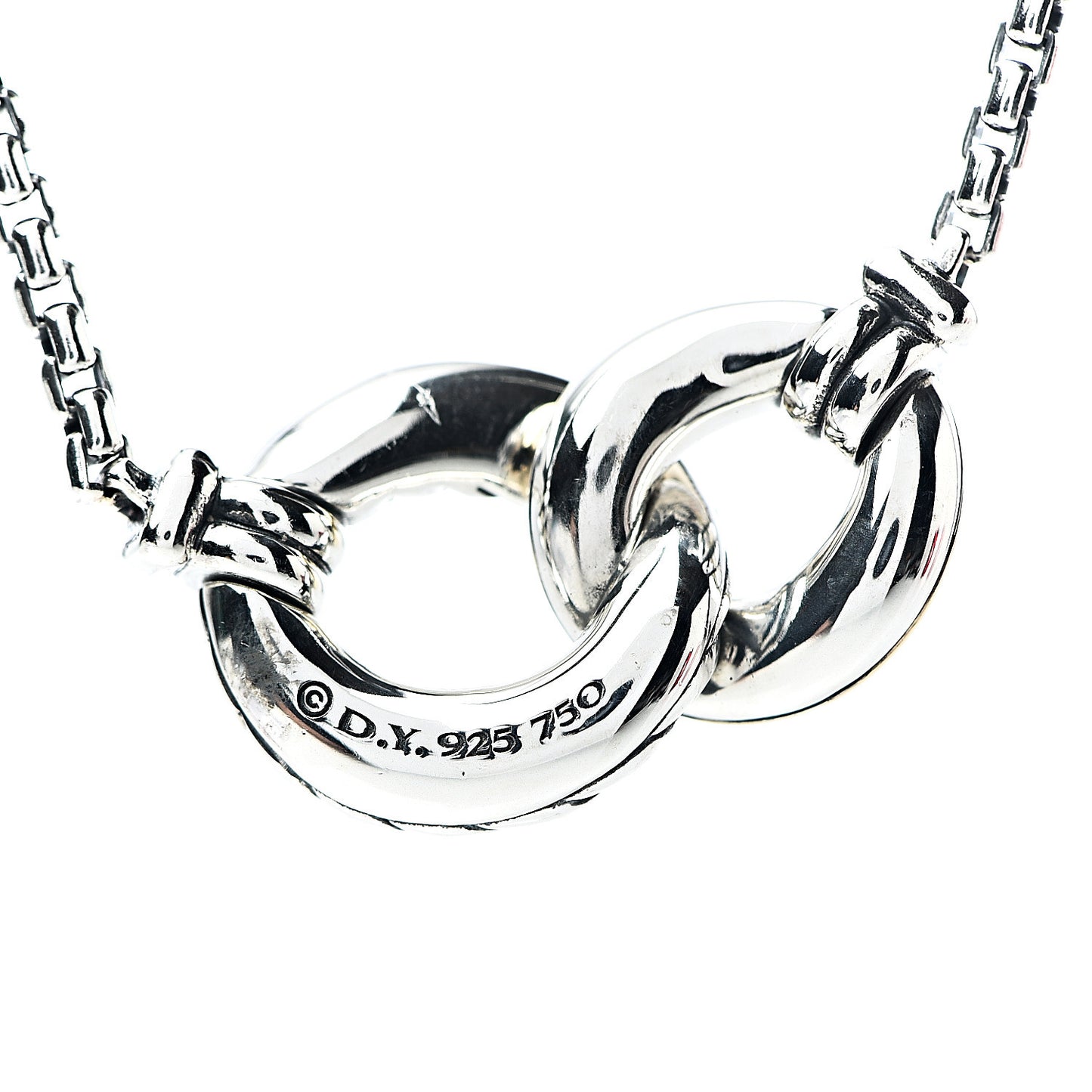 Sterling Silver 18K Yellow Gold Belmont Pendant Necklace