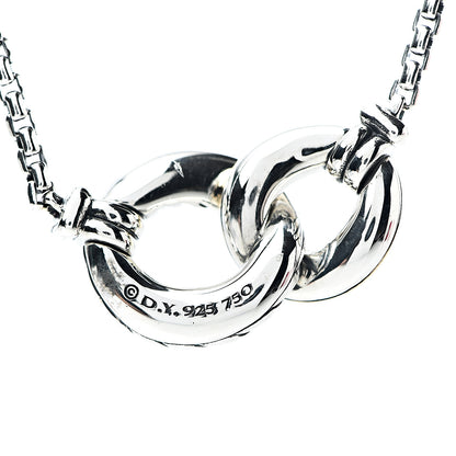 David Yurman Sterling Silver 18K Yellow Gold Belmont Pendant Necklace 5 of 6