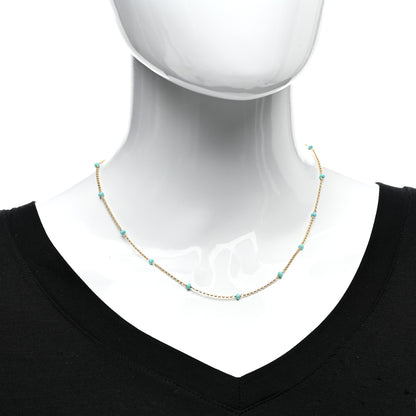 David Yurman 18K Yellow Gold Turquoise Cable Collectibles Bead Station Necklace 18" 2 of 4