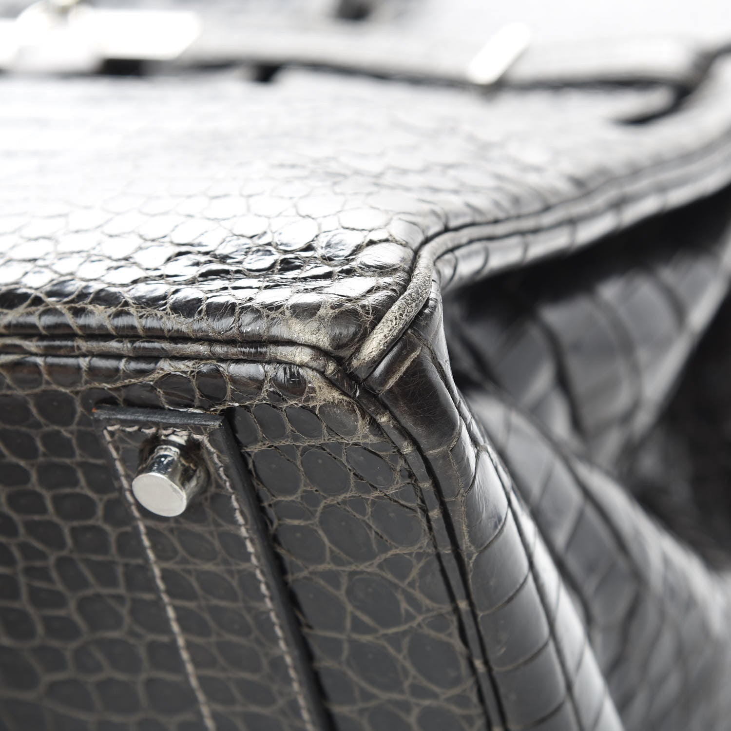 Hermes Shiny Porosus Crocodile Birkin 40 Graphite 34 of 45
