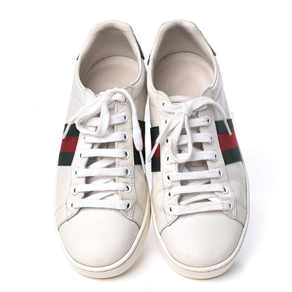 Gucci Calfskin Crocodile Web Womens Ace Sneakers 35 White Green 15 of 16