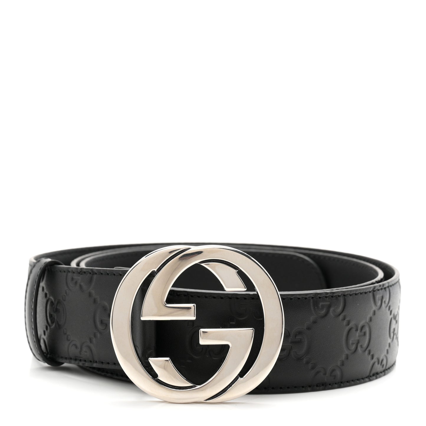 Guccissima Signature Interlocking G 105 42 Belt Black