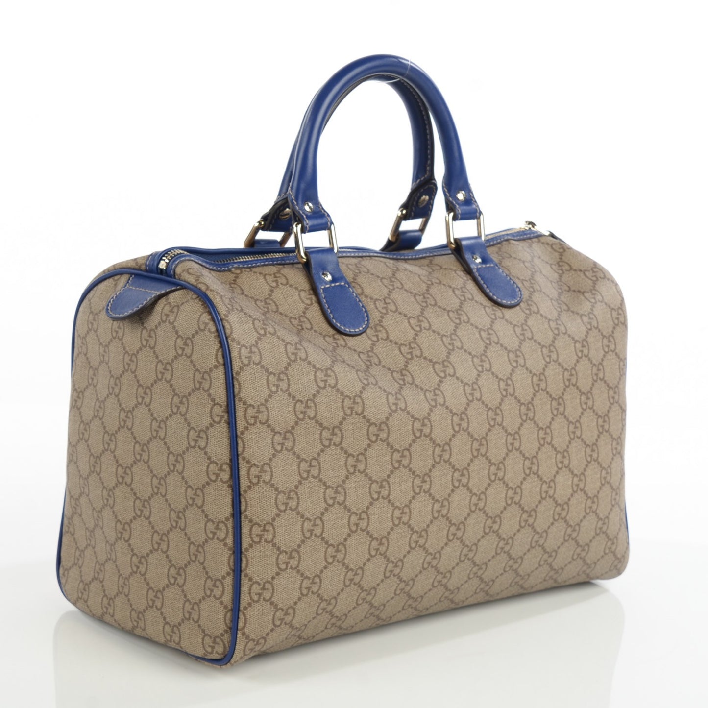 GG Plus Monogram Medium Boston USA Flag Unicef Duffle Blue