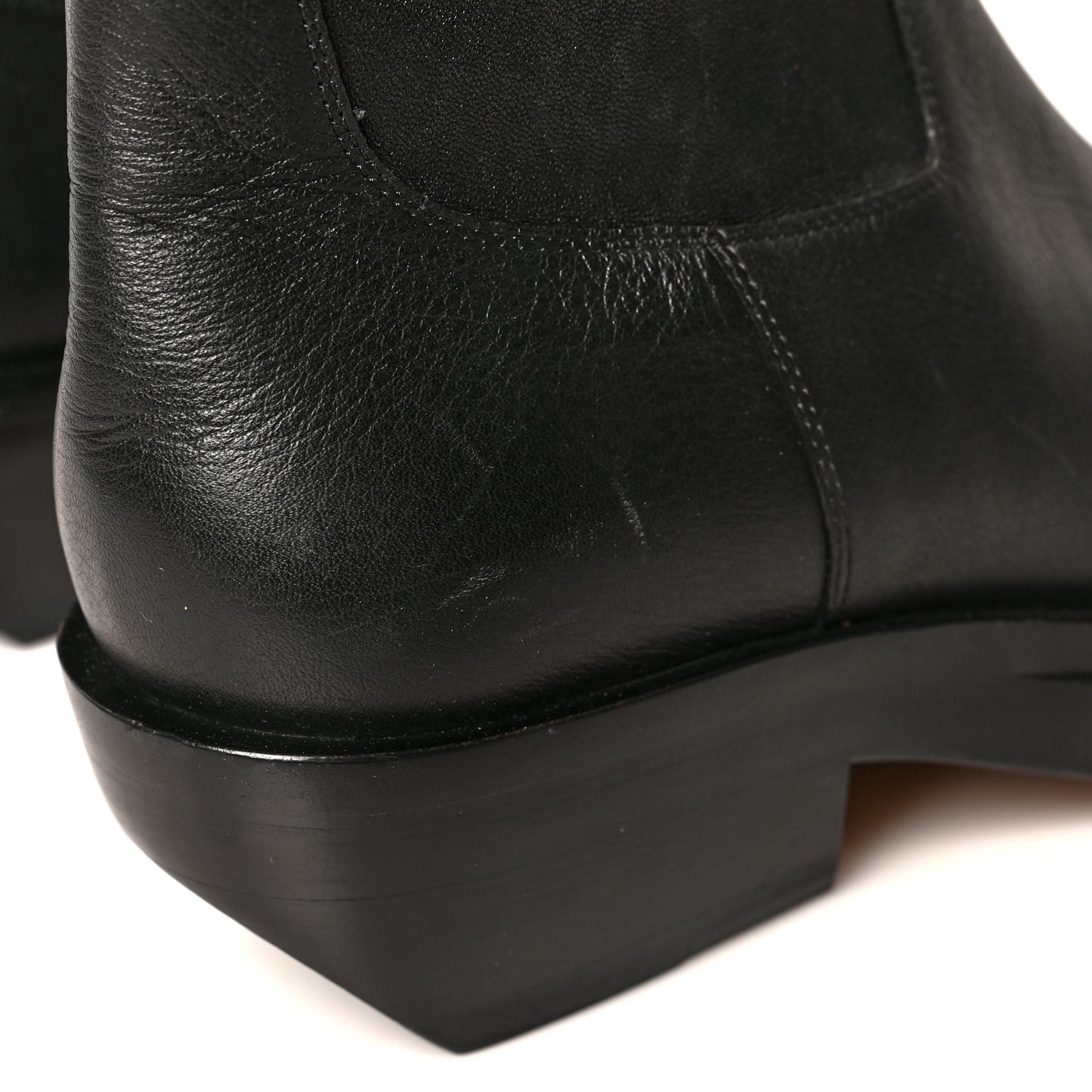 Calfskin Nappa Lean Over The Knee Boots 38 Black