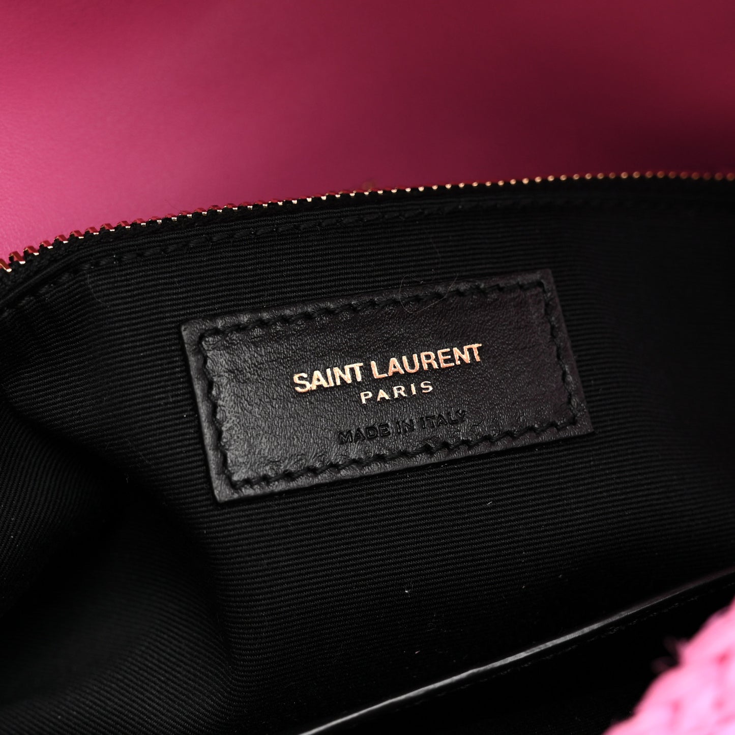 Raffia Calfskin Monogram Medium Niki Chain Satchel Bright Pink