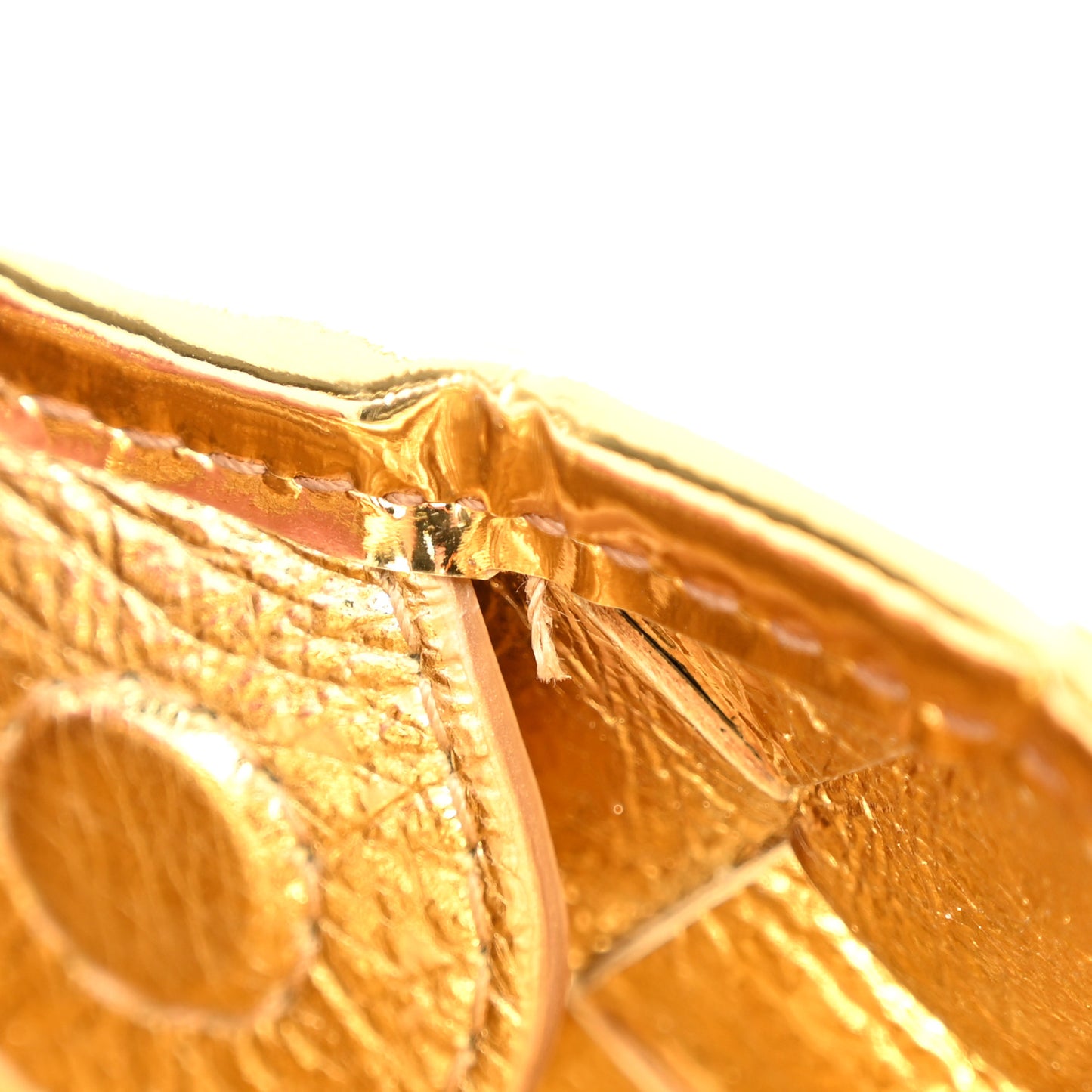 Mirror Laminated Nappa Intrecciato Mini Sardine Bag Gold