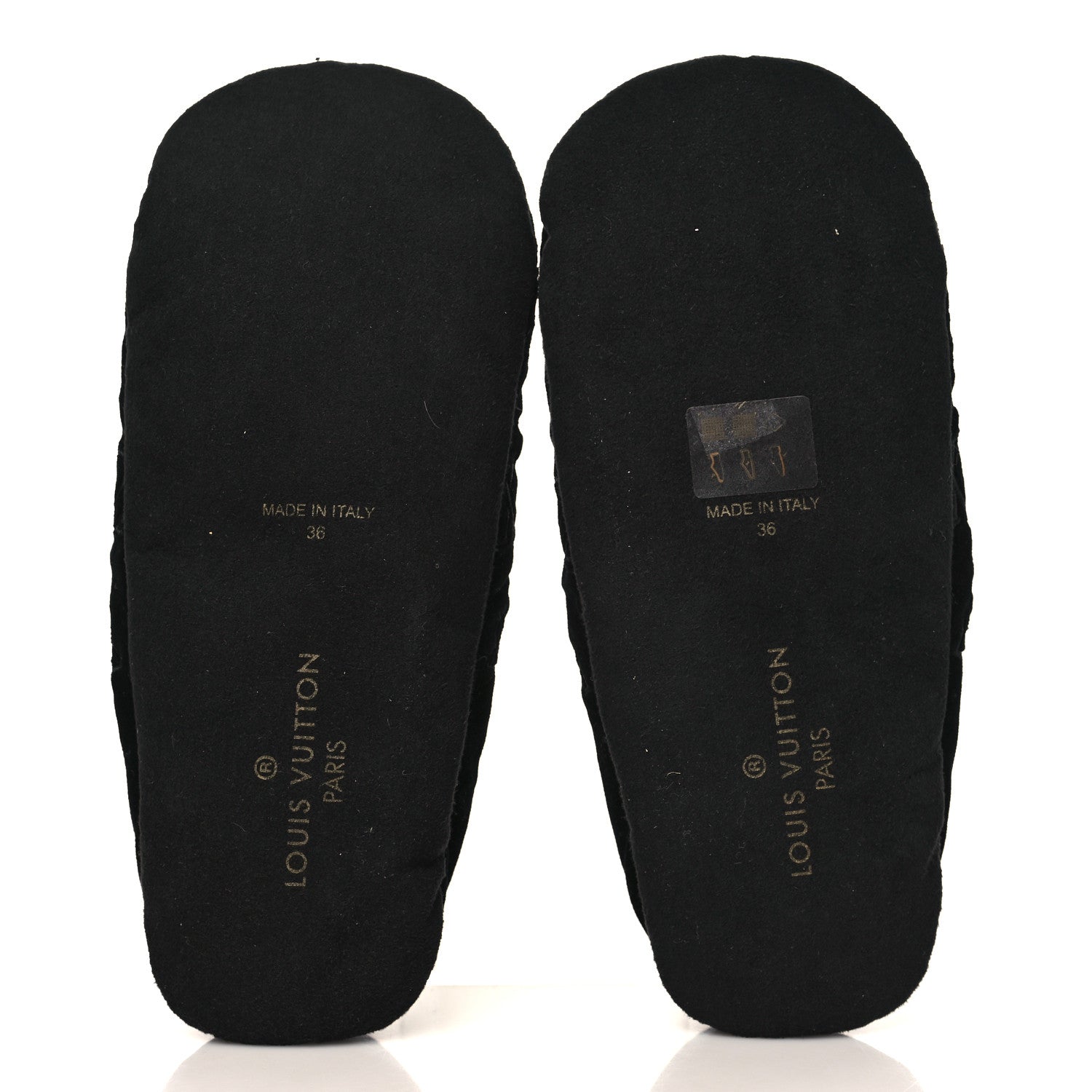 Louis Vuitton Velvet Embroidered Monogram Dreamy Slipper 36 Black 6 of 7