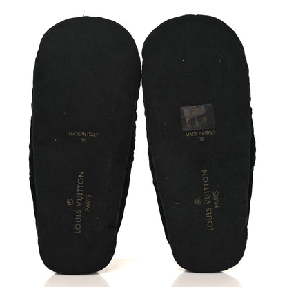 Louis Vuitton Velvet Embroidered Monogram Dreamy Slipper 36 Black 6 of 7
