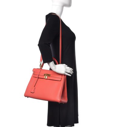Hermes Taurillon Clemence Kelly Retourne 32 Rose Jaipur 2 of 36