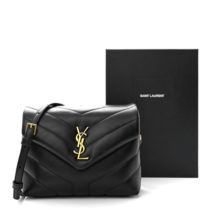 Saint Laurent Calfskin Y Quilted Monogram Toy Loulou Crossbody Bag Black 12 of 12
