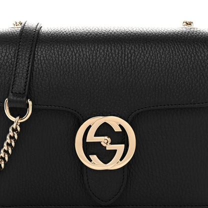 Gucci Dollar Calfskin Small Interlocking G Shoulder Bag Black 8 of 10